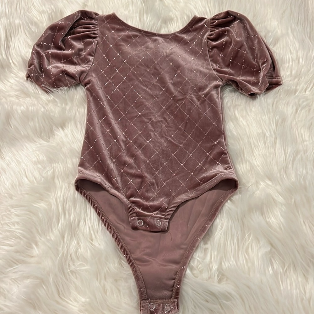 ZARA KIDS GIRLS BODYSUIT PINK VELVET
